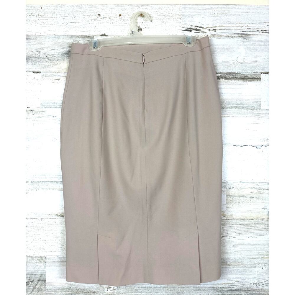 M.M. LaFleur Womens 12 Beige Wool Mini Pencil Skirt Work Business Suit Workwear